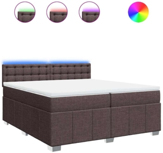 vidaXL Boxspringbett mit Matratze Dunkelbraun 200x200 cm Stoff 3289492