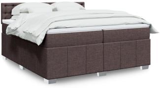 vidaXL Boxspringbett mit Matratze Dunkelbraun 200x200 cm Stoff 3289492