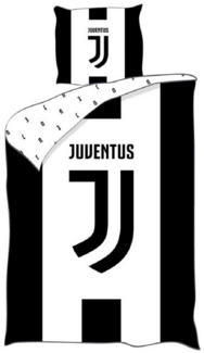 Juventus Bettwäsche-Set 140x200 cm + 65x65 cm 100% Baumwolle für Fußballfans