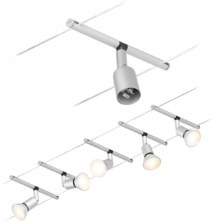 Paulmann No. 94442 Seilsystem Salt 5 Spots Chrom matt ohne Leuchtmittel DC 60VA