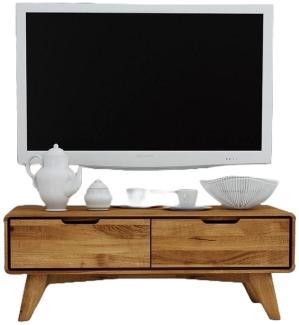 TV-Board Gerg aus Wildeiche massiv 90x40x33 cm mit 2 Schubladen