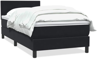 vidaXL Boxspringbett mit Matratze Schwarz 80x220 cm Samt 3316043