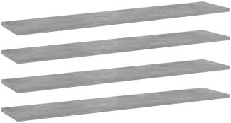 vidaXL Bücherregal-Bretter 4 Stk. Betongrau 100x20x1,5cm Holzwerkstoff 805386