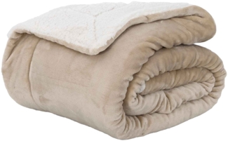 vidaXL Überwurfdecke Beige 240x270 cm Fleece 42016976