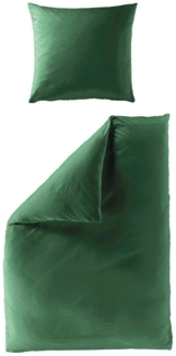 JACK Bettwäsche JACK by Bierbaum Uni Fein Biber Bettwäsche einfarbig Pinie Grün, Biber, 3 teilig, 135x200/155x220/200x200/240x220cm, Reißverschluss, 100% Baumwolle
