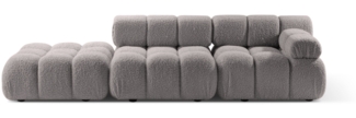 Micadoni Modulares Sofa Bellis 4-Sitzer Rechts Boucle Hellgrau