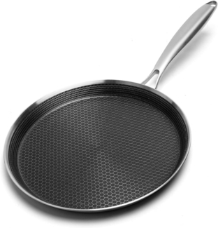 Edelstahl Crepe Pfanne 30 cm Induktion Antihaftbeschichtung Eierspfanne