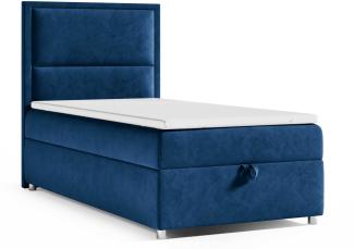 Best for Home Boxspringbett K11 SINGLE mit Bettkasten (Blau 80x200)