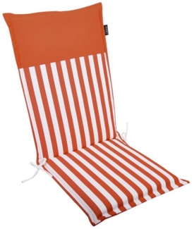 LILENO HOME Hochlehnerauflage Gartenstuhl Auflage, bequeme Sitzauflage für Gartenmöbel, Stuhlkissen, (1 St, 1er Set), Polsterauflage Streifen Coralle, Sitzpolster für Klappstühle