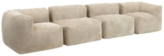 icon Sofa Modulares Ecksofa 4 Sitzer aus Kunstfell Flauschig „Zen“, Schaumstoff Füllung, für Wohnzimmer, für Schlafzimmer