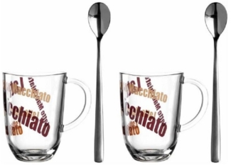 LEONARDO Tasse Leonardo Latte Macchiato Tassen Napoli mit Aufdruck (4-teilig)
