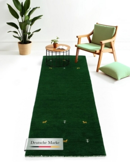 carpetfine Wollteppich Gabbeh Uni, auch als Läufer und Rund erhältlich, rechteckig, Höhe: 15 mm, reine Wolle, handgewebt, Gabbeh Loom Tiermotiv, große Farbauswahl