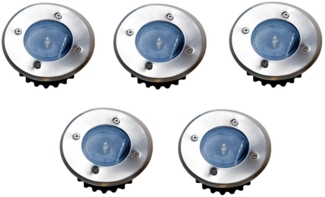 5x LED Solar-Bodeneinbauleuchte Bodenstrahler Bodeneinbaustrahler Solarlampen