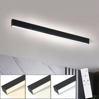 Nettlife Deckenleuchten Schwarz Dimmbar Modern 107/53/80CM Lang Deckenbeleuchtung Deckenlampe, Dimmbar mit Fernbedienung, LED fest integriert, Warmweiß, Neutralweiß, Kaltweiß, Wohnzimmer Schlafzimmer Küche Büro