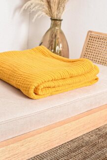 Plaid Bio-Musselin Plaid 120x180 cm, Sandiik