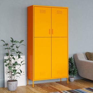 vidaXL Kleiderschrank, Stahl, Senfgelb, 90x50x180 cm