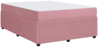 vidaXL Bettgestell mit Matratze mit Matratze Rosa 140 x 200 cm Samt 3398404