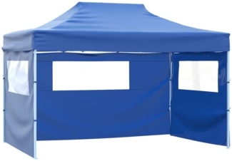 vidaXL Faltzelt Pop-Up mit 4 Seitenteilen 3x4,5 m Blau 42512