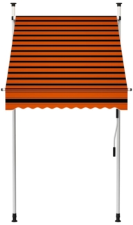 vidaXL Einziehbare Markise Handbetrieben 100 cm Orange und Braun 145834