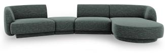 Micadoni Modulares Sofa Miley mit Recamiere 4-Sitzer Rechts Chenille Petrol