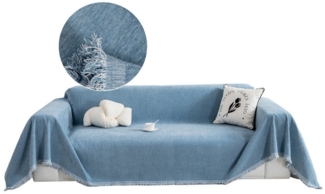 Jibenhome Sofabezug Chenille Couch Überwurfdecke für Sofa mit Quasten, 3 Größe, als Bettüberwurf, Sofaüberwurf, Couchdecke, Wohnzimmerdecke