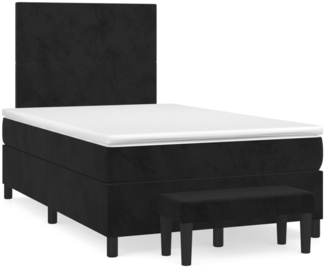 vidaXL Boxspringbett mit Matratze Schwarz 120x200 cm Samt 3137715