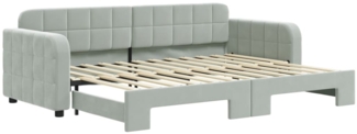 vidaXL Tagesbett Ausziehbar Hellgrau 80x200 cm Samt 3196922