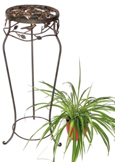 Blumenhocker Metall Schwarz Rund 78 cm Blumenständer 18215 Blumensäule Antik Pflanzenständer Pflanzenhocker Vintage