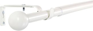 Deco-Raum® Deco-Raum Gardinenstange ausziehbar Flexa Weiß Endstück Kugel 16/19mm | Länge: 160-300cm | Material: Metall | Farbe: Weiß