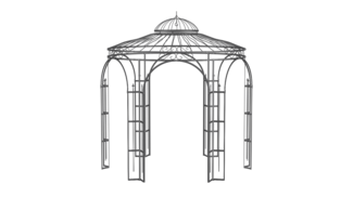 ELEO Pavillon rund Milano Ø 2,9 m pulverbeschichtet anthrazit