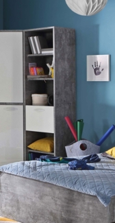 FORTE 'CANMORE' Regal beton lichtgrau/weiß