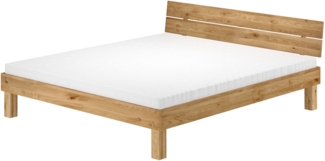 Stabiles Ehebett Doppelbett 180x200 Eiche massiv geölt Zubehör wählbar V-60.88-18Rollrost und Matratze inkl.