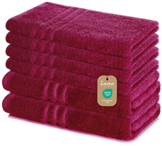 Lavea Handtuch Set Elena, Duschtücher, Handtücher, Gästetücher, Waschhandschuhe, 100% Baumwolle (Set, 6-St), Frottierserie, weich & saugstark, pflegeleicht, 500 g/m² Frottier