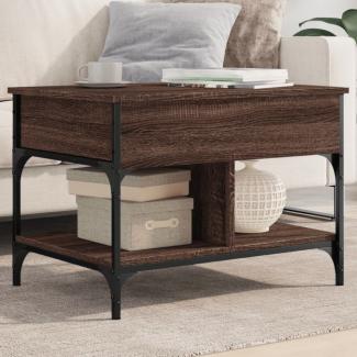 vidaXL Couchtisch Braun Eichen-Optik 70x50x50 cm Holzwerkstoff Metall 845365