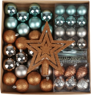 Weihnachtsbaumschmuck 50tlg. Christbaumschmuck Weihnachtsbaumkugeln Baumspitze