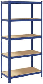 vidaXL Lagerregal mit 5 Böden Blau Stahl & Holzwerkstoff 4016961