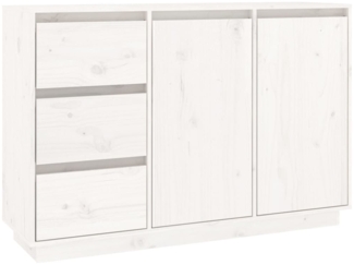 vidaXL Sideboard Weiß 111 x 34 x 75 cm Massivholz Kiefer [813805]