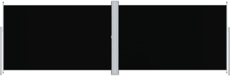 vidaXL Seitenmarkise Ausziehbar Schwarz 200x600 cm 318006