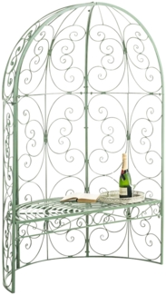 CLP 'Rosie' Halbpavillon mit Sitzbank, Eisen mit Pulverbeschichtung, 178 x 58 x 120 cm, Antik Grün