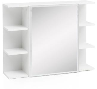 Kadima Design Moderner Hängeschrank mit Spiegel, Weiß, Wasserabweisend - Stauraum für Badezimmerutensilien. 80x20x65 cm