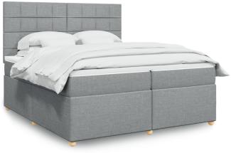 vidaXL Boxspringbett mit Matratze Hellgrau 200x200 cm Stoff 3293687