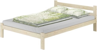 Doppelbett Gästebett 140x200 Fichte massiv unbehandelt mit wählbarem Zubehör V-60.60N-14ohne Zubehör