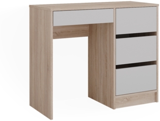 Schreibtisch Sherry Weiß/Sonoma 90 x 40 cm mit Schubladen Vicco