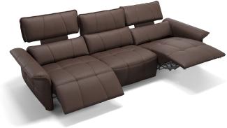 Sofanella Dreisitzer ADRIA XXL Ledercouch Sofa in Braun S: 242 Breite x 101 Tiefe