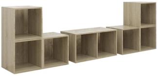 vidaXL 6-tlg. TV-Schrank-Set Sonoma-Eiche Spanplatte [3080054]