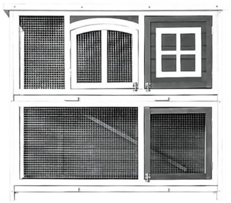 HOME DELUXE Kaninchenstall aus Holz MINO – 122 x 108 cm