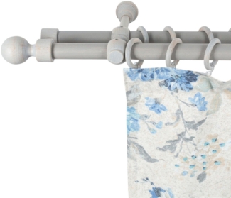 SN DECO GROUP Gardinenstange Giro, 2-läufig, Fixmaß, mit Bohren, verschraubt, Holzwerkstoff, 28 mm, Holz, verschiedene Längen und Farben, Komplettset