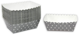 Frau WUNDERVoll Muffinform Kuchen Backformen 48 Stück, grau, weiße Punkte, (48-tlg)