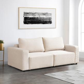 HOME DELUXE Modulares Schlafsofa VINA Beige - 210 x 92 cm