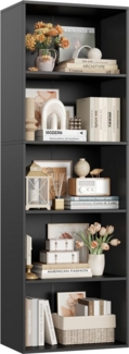 Homfa Bücherregal Regal mit 5 Fächern, 159cm Bücherschrank Standregal, verstellbare Ablagen
